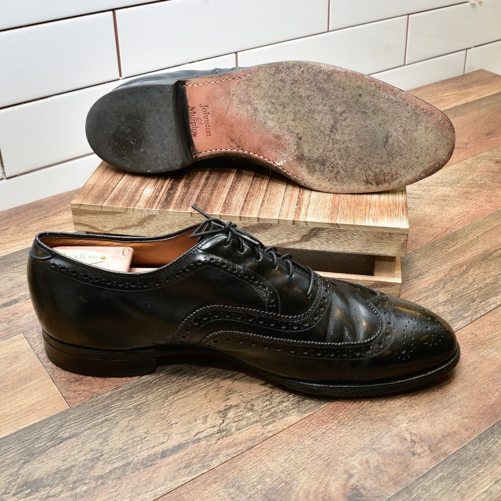 Vintage Johnston & Murphy Crown Aristocraft Shell Dress Shoes Size 12 - Picture 5 of 9